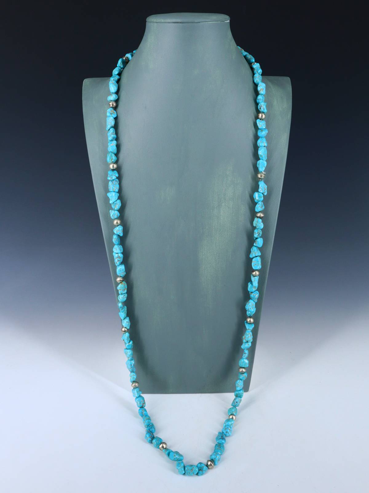 Collier de pépites turquoise à brin unique de bijoux amérindiens
