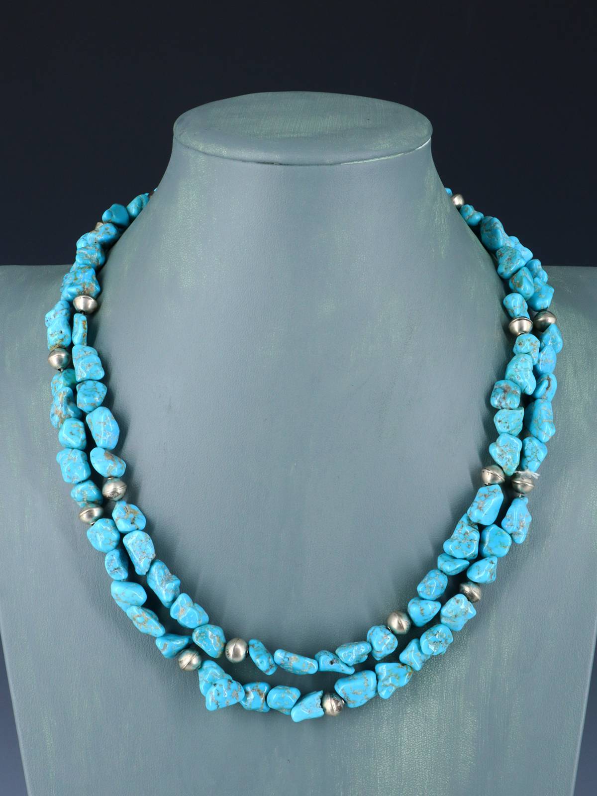 Collier de pépites turquoise à brin unique de bijoux amérindiens