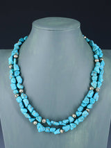 Collier de pépites turquoise à brin unique de bijoux amérindiens