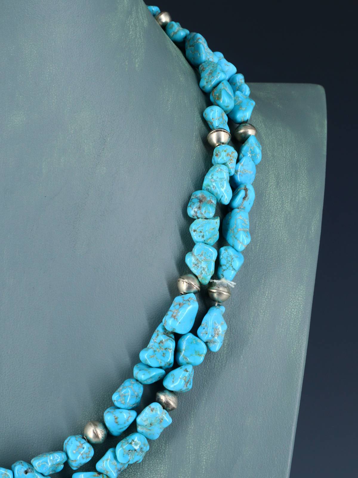 Collier de pépites turquoise à brin unique de bijoux amérindiens