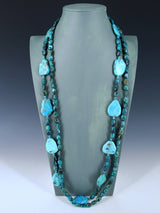 Native American Jewelry Double Strand Turquoise Necklace