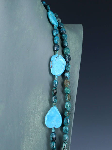 Native American Jewelry Double Strand Turquoise Necklace