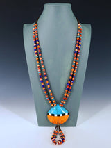 Collier amérindien de corail pomme et Heishi de Saint-Domingue
