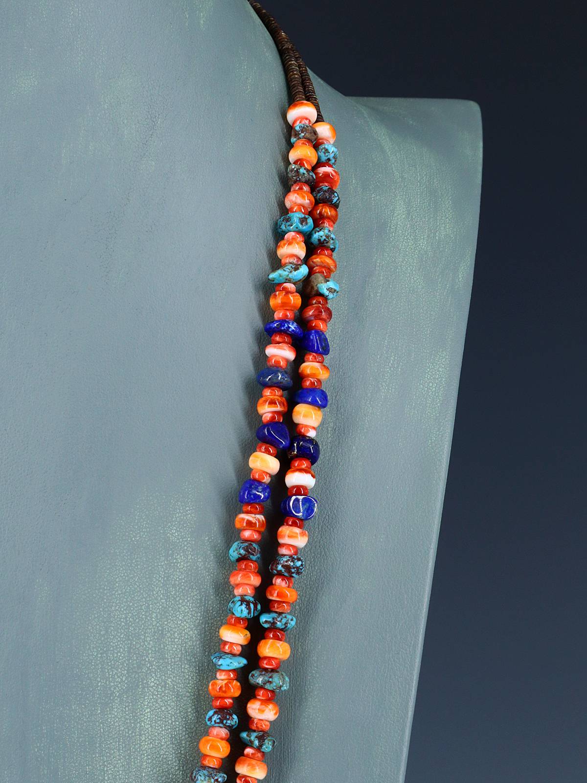 Collier amérindien de corail pomme et Heishi de Saint-Domingue