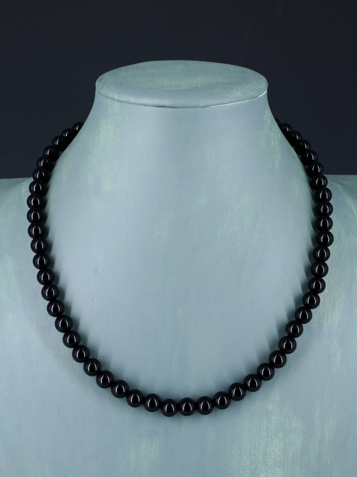 Native American Jewelry Black Onyx Single Strand Necklace
