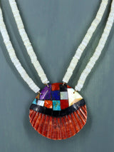 Santo Domingo Spiny Oyster Mosaic Shell Necklace Set
