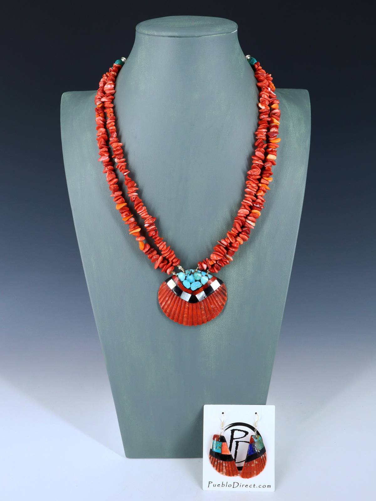 Ensemble de colliers en mosaïque turquoise amérindien de Saint-Domingue