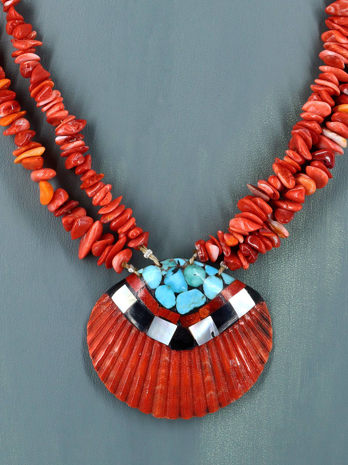 Ensemble de colliers en mosaïque turquoise amérindien de Saint-Domingue