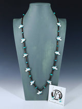 Native American Carved Zuni Fetish Bird Necklace Set