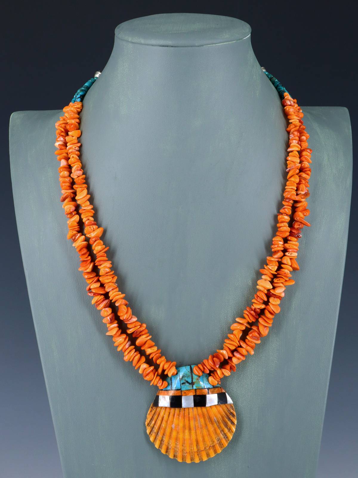 Conjunto de collares de mosaico turquesa de Santo Domingo nativo americano