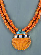 Conjunto de collares de mosaico turquesa de Santo Domingo nativo americano