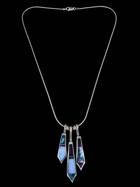 Native American Mosaic Opalite and Sugilite Inlay Necklace