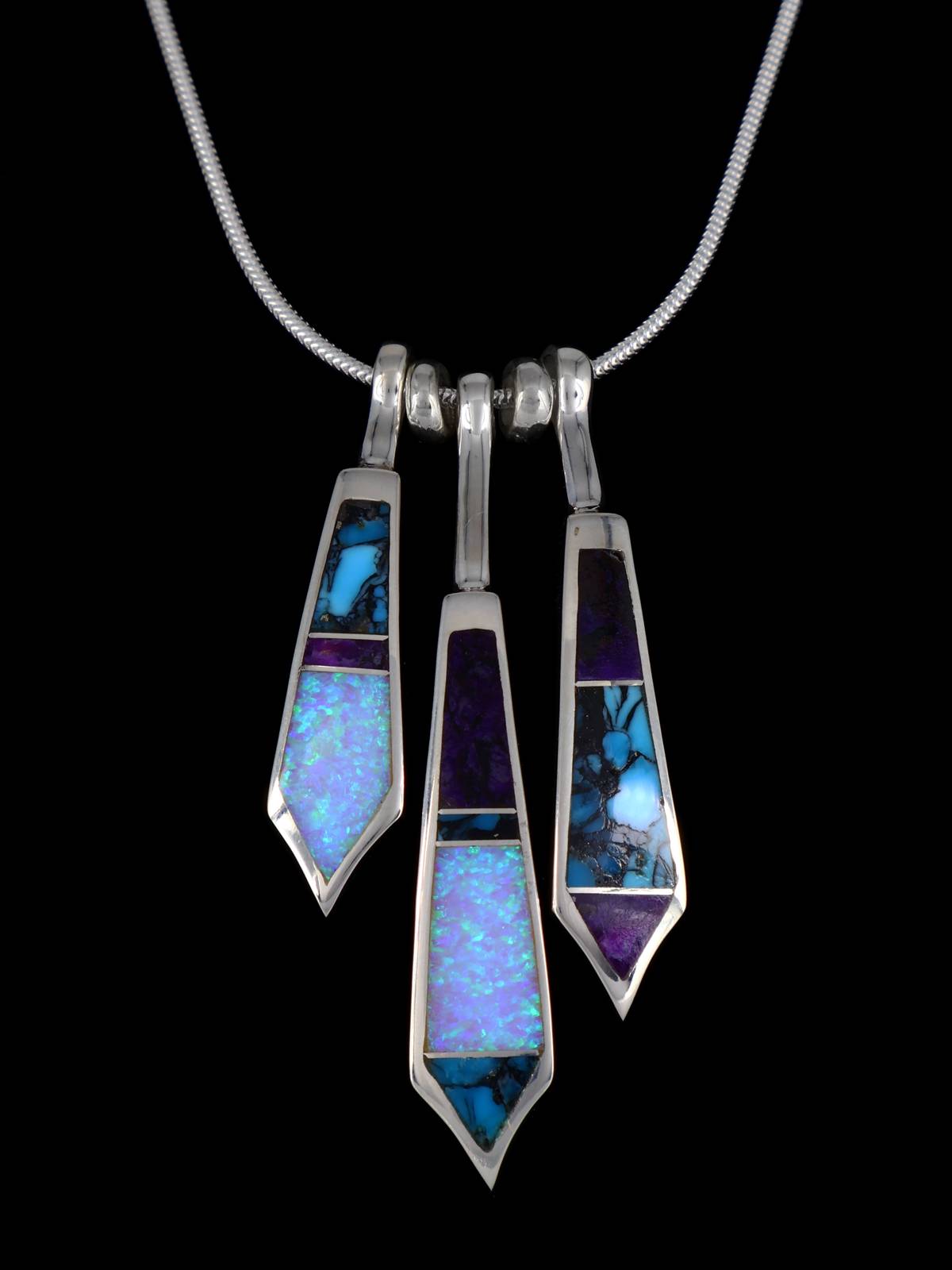 Pendentif cactus incrusté de pavés turquoise amérindiens