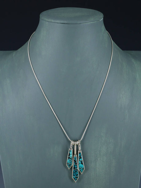 Native American Mosaic Turquoise Inlay Necklace