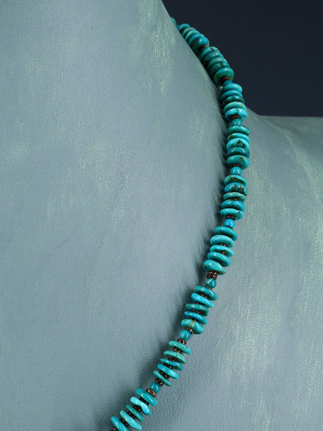 Native American Jewelry Turquoise and Heishi Necklace