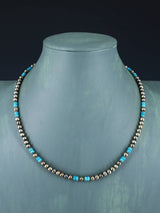 Collar de cuentas de turquesa redondeadas de nativos americanos