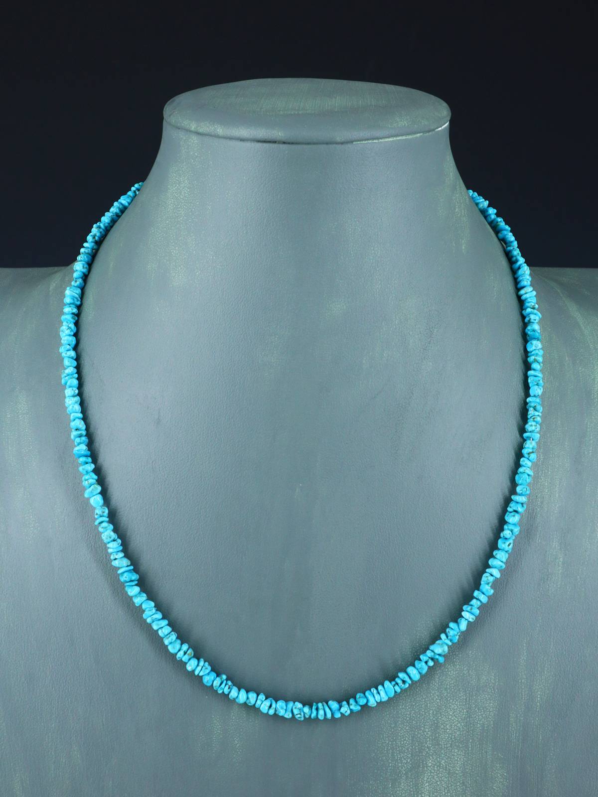 Collier de perles turquoise arrondies amérindiennes