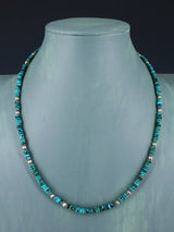 Collier de perles turquoise arrondies amérindiennes