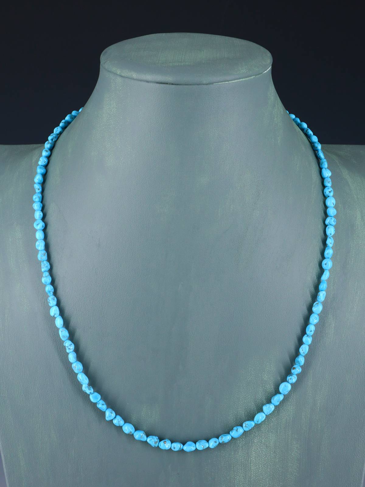 Collar de cuentas de turquesa redondeadas de nativos americanos