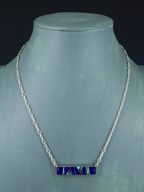 Collar con incrustaciones navajo de múltiples piedras de joyería nativa americana