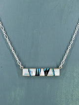 Collar con incrustaciones navajo de múltiples piedras de joyería nativa americana