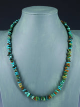22" Native American Jewelry Single Strand Turquoise Nugget Necklace