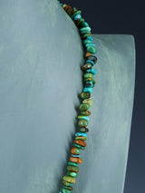 22" Native American Jewelry Single Strand Turquoise Nugget Necklace
