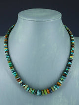 18" Native American Jewelry Single Strand Turquoise Necklace