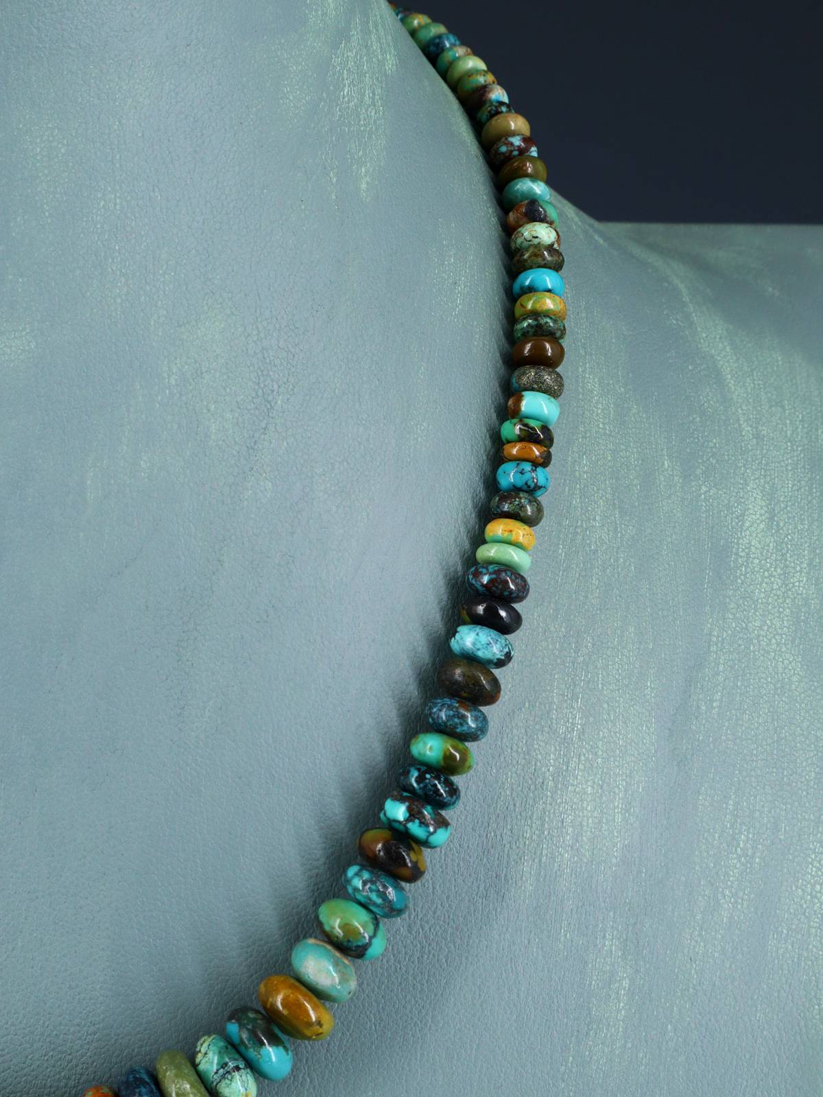 18" Native American Jewelry Single Strand Turquoise Necklace