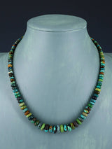 Collar de turquesa de una sola hebra de joyería india nativa americana de 19"