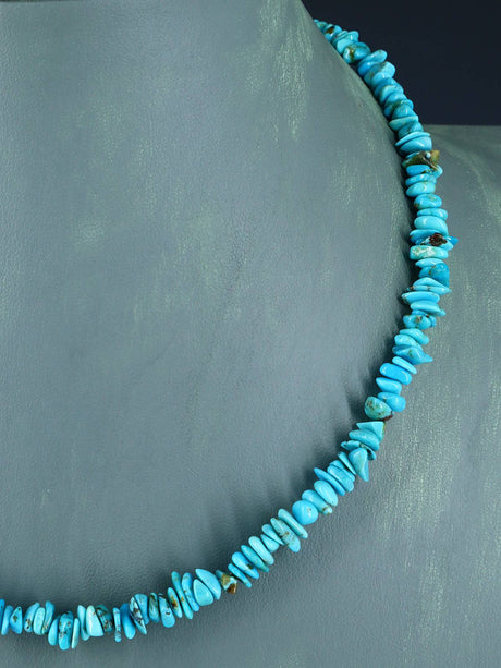 Collier turquoise à brin unique de bijoux indiens amérindiens de 22 pouces