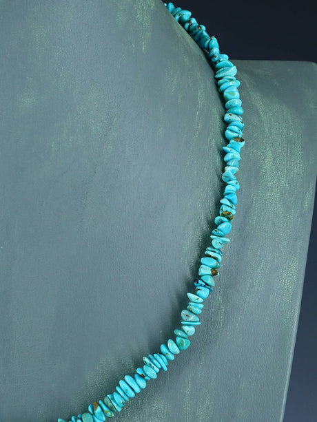 Collier turquoise à brin unique de bijoux indiens amérindiens de 22 pouces