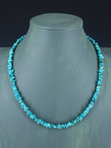 Collar de turquesa de una sola hebra de joyería india nativa americana de 22"