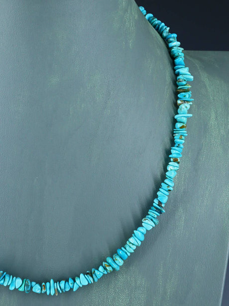 Collier turquoise à brin unique de bijoux indiens amérindiens de 22 pouces