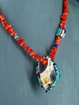 Native American Santo Domingo Spiny Oyster Mosaic Shell Necklace