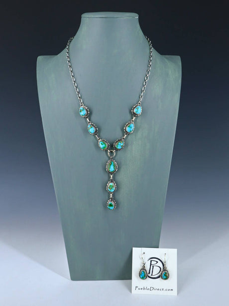 Native American Jewelry Sonoran Gold Turquoise Lariat Necklace