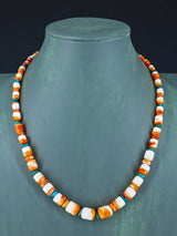 20" Navajo Single Strand Spiny Oyster and Turquoise Necklace