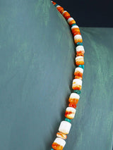 20" Navajo Single Strand Spiny Oyster and Turquoise Necklace