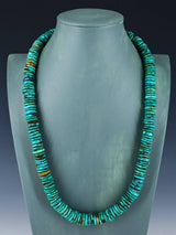 Navajo Single Strand Thick Turquoise Disc Necklace