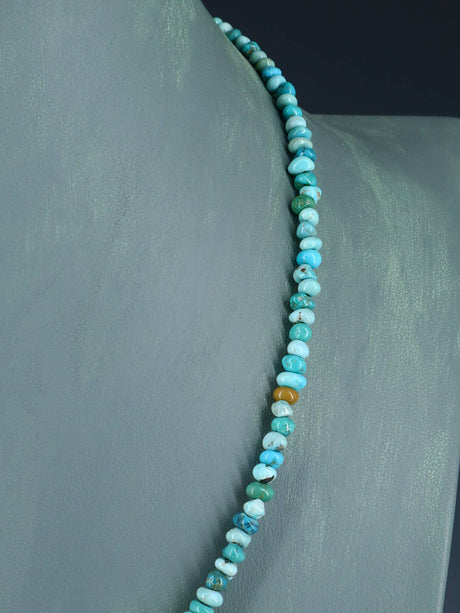 20" Single Strand Polychrome Lone Mountain Turquoise Necklace