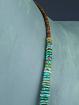 Navajo 25" Single Strand Graduated Turquoise Necklace