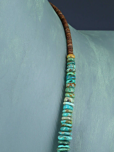 Navajo 25" Single Strand Graduated Turquoise Necklace