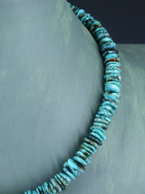 Navajo 18" Single Strand Blue Ridge Turquoise Disc Necklace