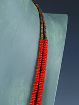 Bijoux amérindiens vintage Collier en corail naturel à 10 brins