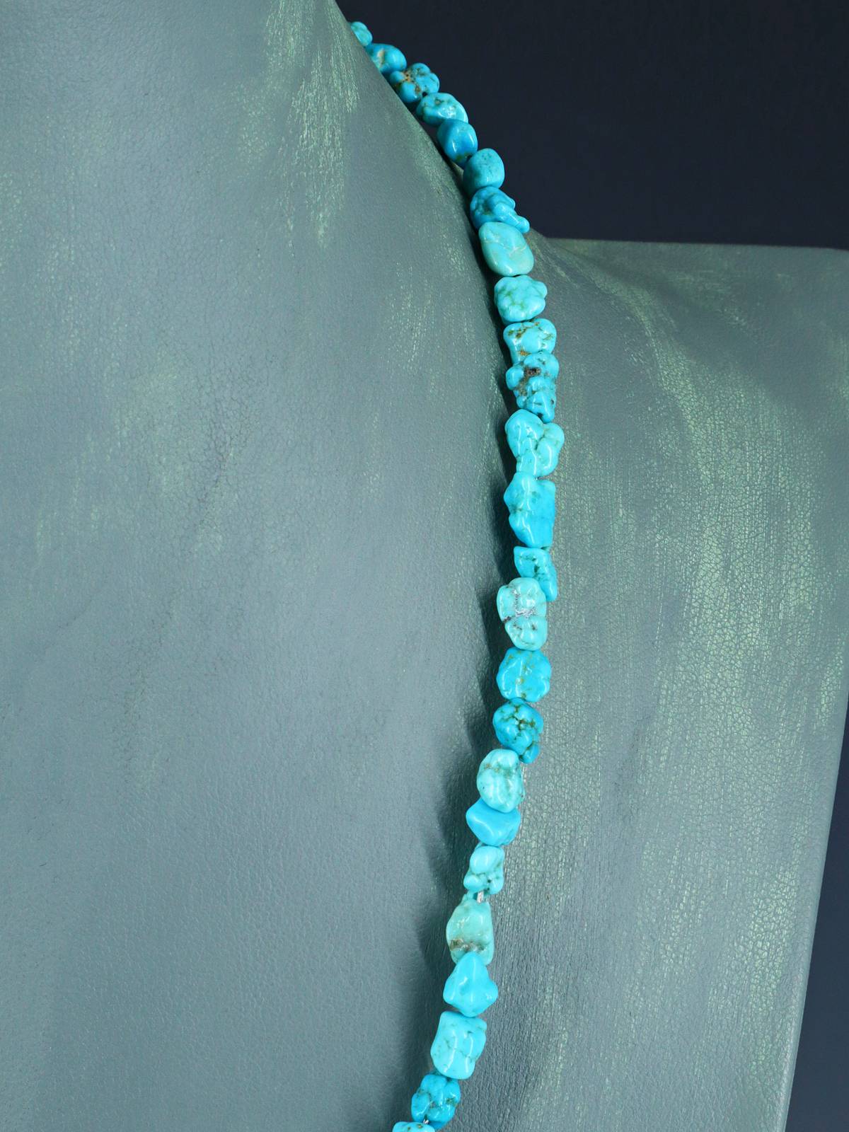 Navajo 20" Single Strand Sleeping Beauty Turquoise Necklace
