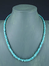 20" Navajo Single Strand Natural Lone Mountain Turquoise Necklace