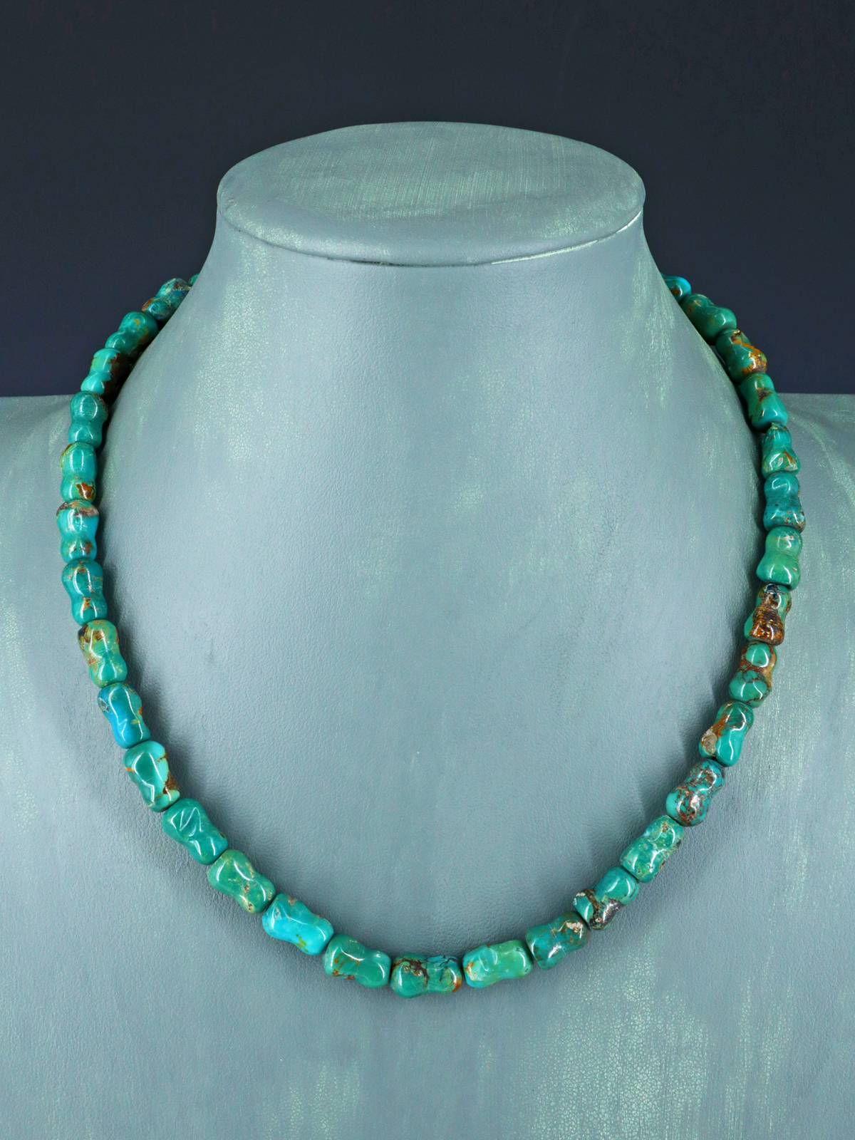 Navajo 18" Turquoise Bone Bead Necklace