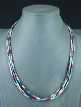 Collar de turquesa de oro de Sonora de cinco hebras de joyería nativa americana