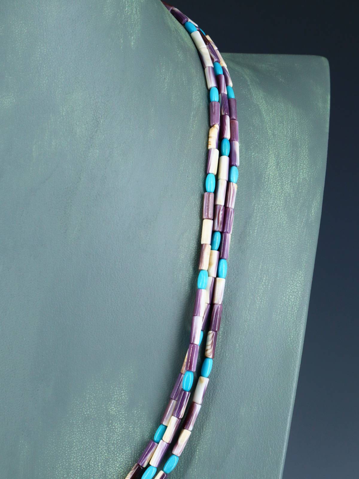 Collar de turquesa de oro de Sonora de cinco hebras de joyería nativa americana