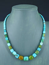 Navajo 18" Single Strand Barrel Bead Turquoise Necklace